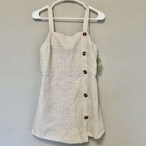 NWT Altar'd State Cream Linen Blend Romper Size M